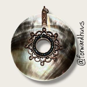 Bundle Sale 3 for $15 | Shell Pendant Disc with Copper Bail – Edge Chip